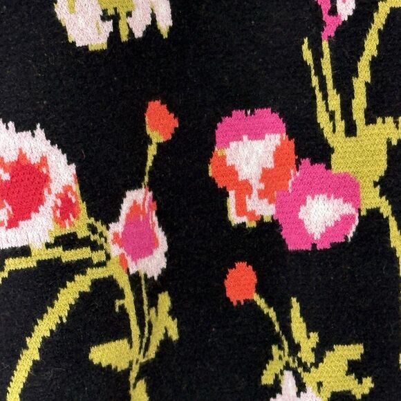 Tahari Pixel Floral Short Sleeve Sweater Blouse Size 1X Teacher Office Chic Art - Picture 5 of 11